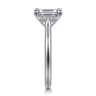 Aure - 14K White Gold Emerald Cut Solitaire Diamond Engagement Ring - 0.06 ct