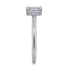 Aldon - 14K White Gold Emerald Cut Diamond Engagement Ring - 0.07 ct