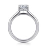 Aldon - 14K White Gold Emerald Cut Diamond Engagement Ring - 0.08 ct