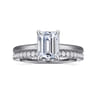 Aldon - 14K White Gold Emerald Cut Diamond Engagement Ring - 0.08 ct