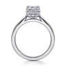 Reece - 14K White Gold Emerald Cut Bezel Prong Diamond Engagement Ring - 0.09 ct