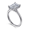 Azucena - 14K White Gold Emerald Cut Solitaire Diamond Engagement Ring - 0.09 ct