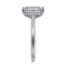 Azucena - 14K White Gold Emerald Cut Solitaire Diamond Engagement Ring - 0.09 ct