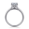 Azucena - 14K White Gold Emerald Cut Solitaire Diamond Engagement Ring - 0.08 ct