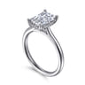 Azucena - 14K White Gold Emerald Cut Solitaire Diamond Engagement Ring - 0.08 ct