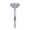 Azucena - 14K White Gold Emerald Cut Solitaire Diamond Engagement Ring - 0.08 ct