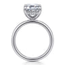 Lua - 14K White Gold Hidden Halo Emerald Cut Diamond Engagement Ring - 0.09 ct