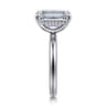 Lua - 14K White Gold Hidden Halo Emerald Cut Diamond Engagement Ring - 0.09 ct