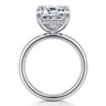 Lua - 14K White Gold Hidden Halo Emerald Cut Diamond Engagement Ring - 0.11 ct