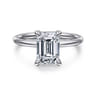 Anuk - 14K White Gold Emerald Cut Diamond Engagement Ring - 0.06 ct