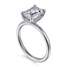 Anuk - 14K White Gold Emerald Cut Diamond Engagement Ring - 0.06 ct