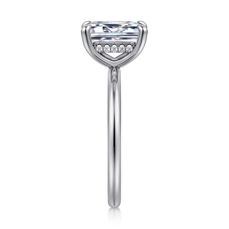 Anuk - 14K White Gold Emerald Cut Diamond Engagement Ring - 0.06 ct - Shot 4