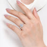 Peace - 14K White Gold Emerald Cut Diamond Engagement Ring - 0.07 ct