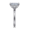 Peace - 14K White Gold Emerald Cut Diamond Engagement Ring - 0.08 ct