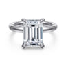 Peace - 14K White Gold Emerald Cut Diamond Engagement Ring - 0.1 ct