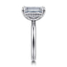 Peace - 14K White Gold Emerald Cut Diamond Engagement Ring - 0.1 ct