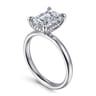 Peace - 14K White Gold Emerald Cut Diamond Engagement Ring - 0.07 ct