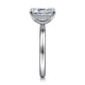 Peace - 14K White Gold Emerald Cut Diamond Engagement Ring - 0.07 ct