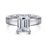 Argentina - 14K White Gold Emerald Cut Solitaire Diamond Engagement Ring - 0.08 ct