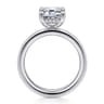 Argentina - 14K White Gold Emerald Cut Solitaire Diamond Engagement Ring - 0.08 ct