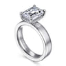 Argentina - 14K White Gold Emerald Cut Solitaire Diamond Engagement Ring - 0.08 ct