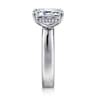 Argentina - 14K White Gold Emerald Cut Solitaire Diamond Engagement Ring - 0.08 ct