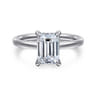 Austria - 14K White Gold Emerald Cut Diamond Engagement Ring - 0.08 ct