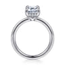 Austria - 14K White Gold Emerald Cut Diamond Engagement Ring - 0.08 ct