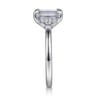 Austria - 14K White Gold Emerald Cut Diamond Engagement Ring - 0.08 ct