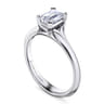 Ellis - 14K White Gold Emerald Cut Diamond Engagement Ring