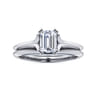 Ellis - 14K White Gold Emerald Cut Diamond Engagement Ring