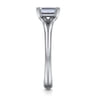 Ellis - 14K White Gold Emerald Cut Diamond Engagement Ring