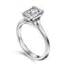 Ellis - 14K White Gold Emerald Cut Diamond Engagement Ring