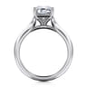 Ellis - 14K White Gold Emerald Cut Diamond Engagement Ring