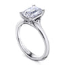 Ellis - 14K White Gold Emerald Cut Diamond Engagement Ring