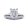 Ellis - 14K White Gold Emerald Cut Diamond Engagement Ring
