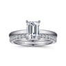 Ali - 14K White Gold Emerald Cut Diamond Engagement Ring
