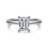 Ali - 14K White Gold Emerald Cut Diamond Engagement Ring