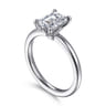 Ali - 14K White Gold Emerald Cut Diamond Engagement Ring