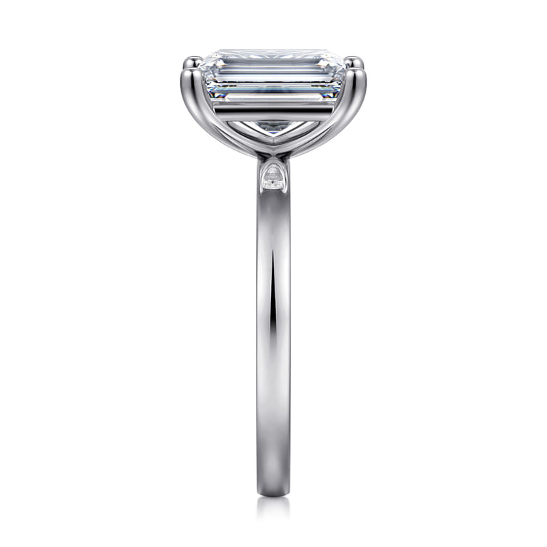 Paula - 14K White Gold Emerald Cut Diamond Engagement Ring - Shot 4