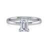 Paula - 14K White Gold Emerald Cut Diamond Engagement Ring