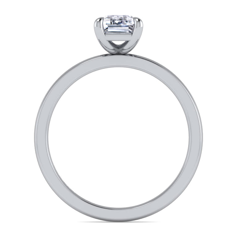 Paula - 14K White Gold Emerald Cut Diamond Engagement Ring - Shot 2
