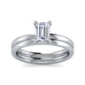 Paula - 14K White Gold Emerald Cut Diamond Engagement Ring