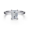 Paula - 14K White Gold Emerald Cut Diamond Diamond Engagement Ring