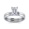 Paula - 14K White Gold Emerald Cut Diamond Diamond Engagement Ring