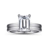 Paula - 14K White Gold Emerald Cut Diamond Engagement Ring