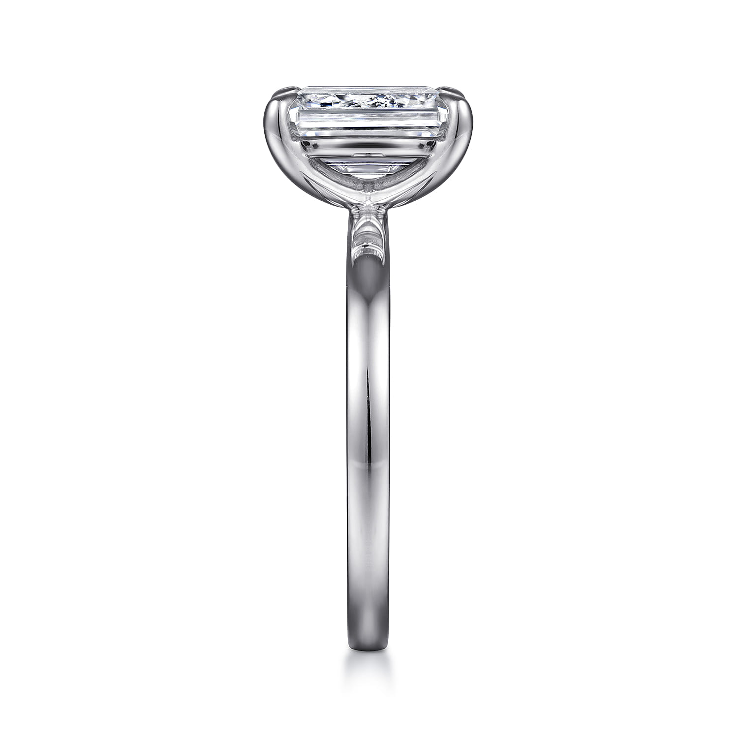 Paula - 14K White Gold Emerald Cut Diamond Engagement Ring - Shot 5