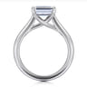 Larissa - 14K White Gold East West Emerald Solitaire Engagement Ring