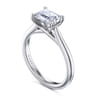 Larissa - 14K White Gold East West Emerald Solitaire Engagement Ring