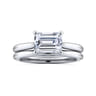 Larissa - 14K White Gold East West Emerald Solitaire Engagement Ring